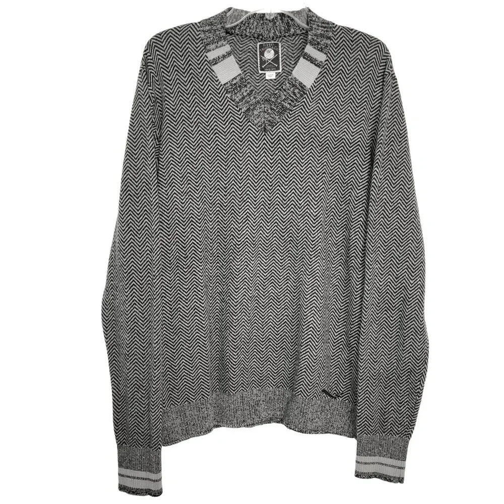 Diesel Vintage Tricot & Co. Wool Blend Herringbone V Neck Sweater